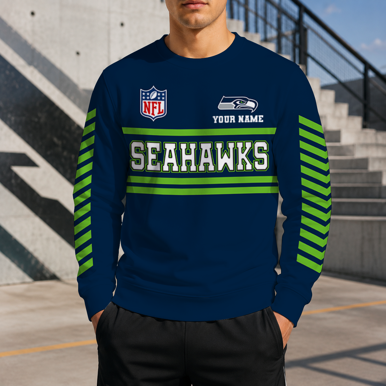 FINAL SALE - NEW CUSTOMIZED NFL06 SSH SEATTLE SEAHAWKS UNISEX SWEATSHIRT