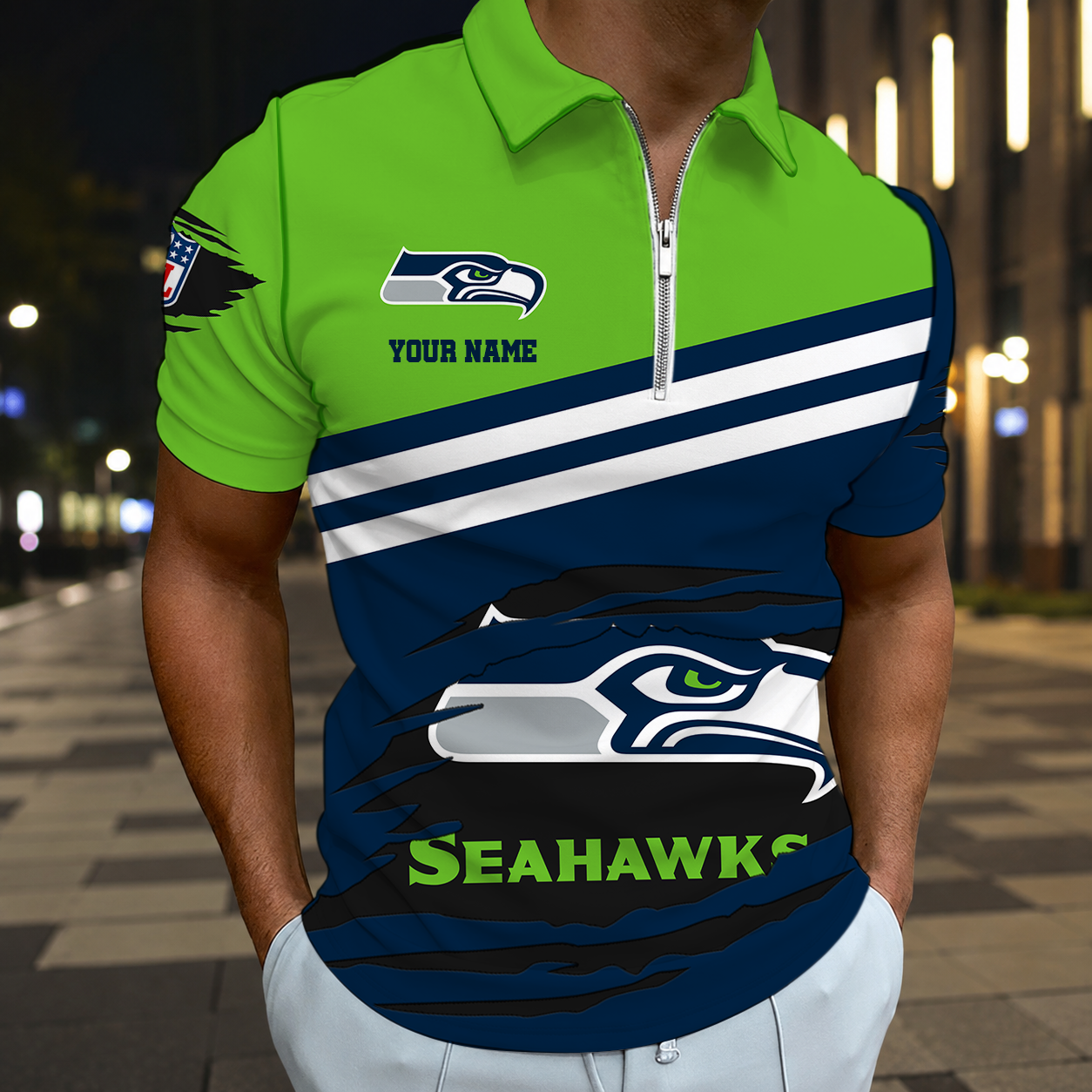 FINAL SALE - NEW CUSTOMIZED NFL06 SSH SEATTLE SEAHAWKS T-SHIRT, POLO SHIRT, ZIP POLO SHIRT, SWEATSHIRT, HOODIE & ZIP HOODIE