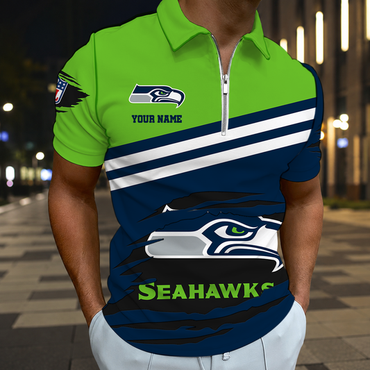 FINAL SALE - NEW CUSTOMIZED NFL06 SSH SEATTLE SEAHAWKS T-SHIRT, POLO SHIRT, ZIP POLO SHIRT, SWEATSHIRT, HOODIE & ZIP HOODIE
