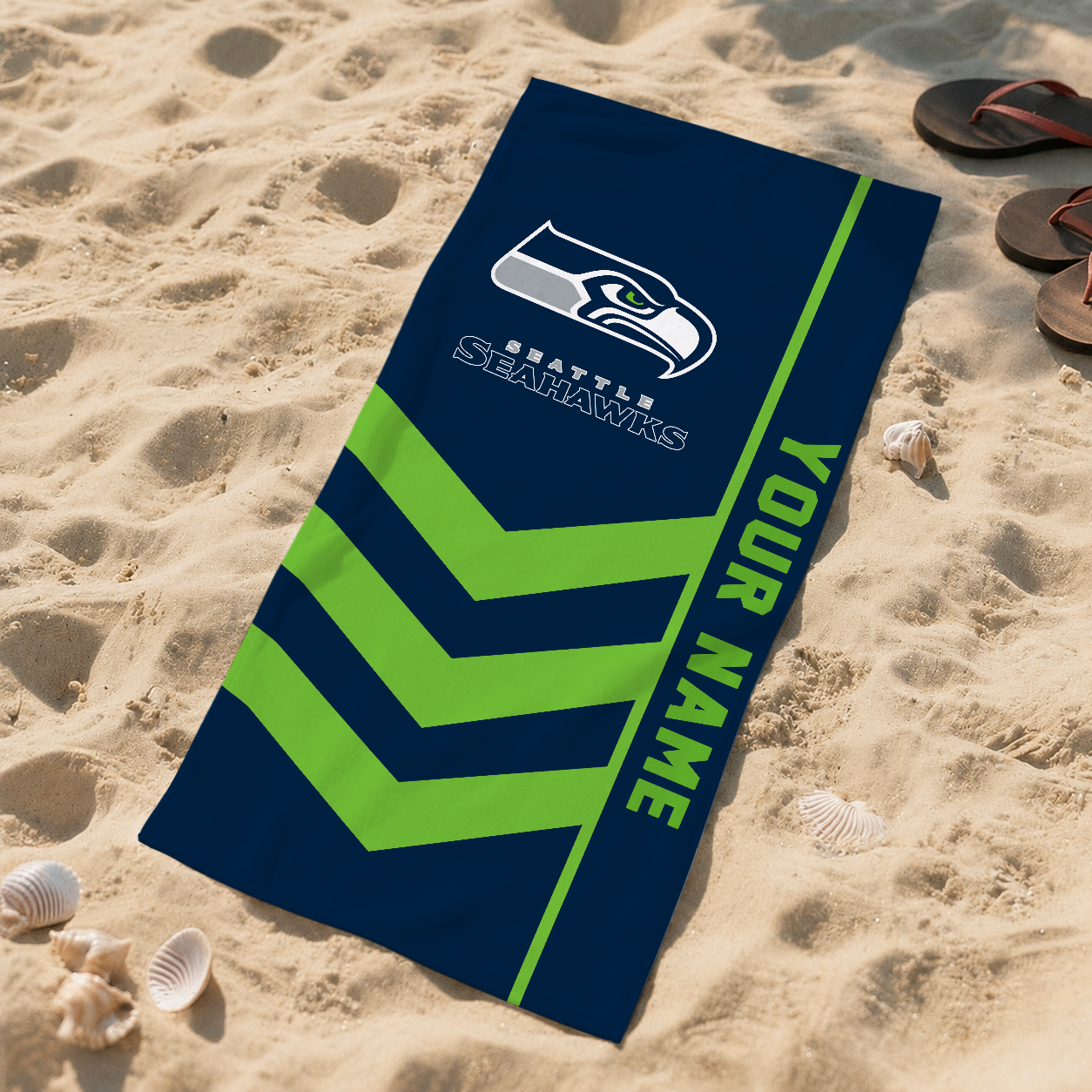 HOT DEAL - NEW CUSTOMIZED NFL06 SSH SEATTLE SEAHAWKS BEACH TOWEL