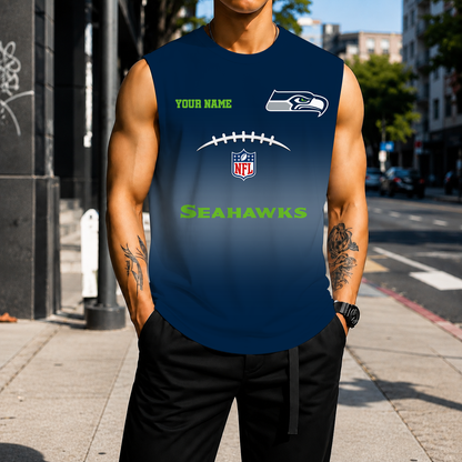VIRAL EDITION - NEW CUSTOMIZED NFL06 SSH SEATTLE SEAHAWKS MEN'S GYM SHIRT