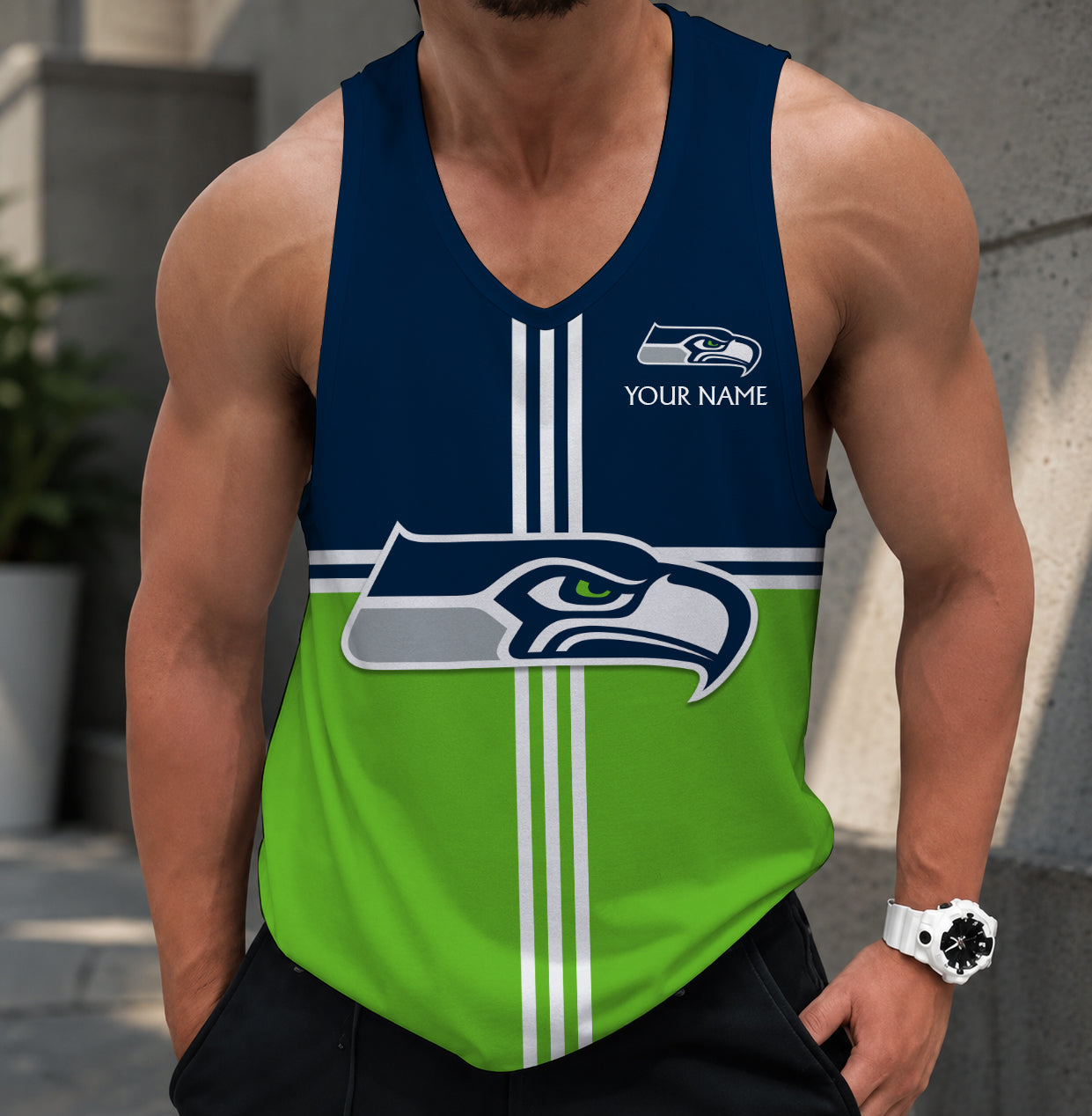 LIMITED EDITION - NEW CUSTOMIZED NFL06 SSH SEATTLE SEAHAWKS TANK TOP