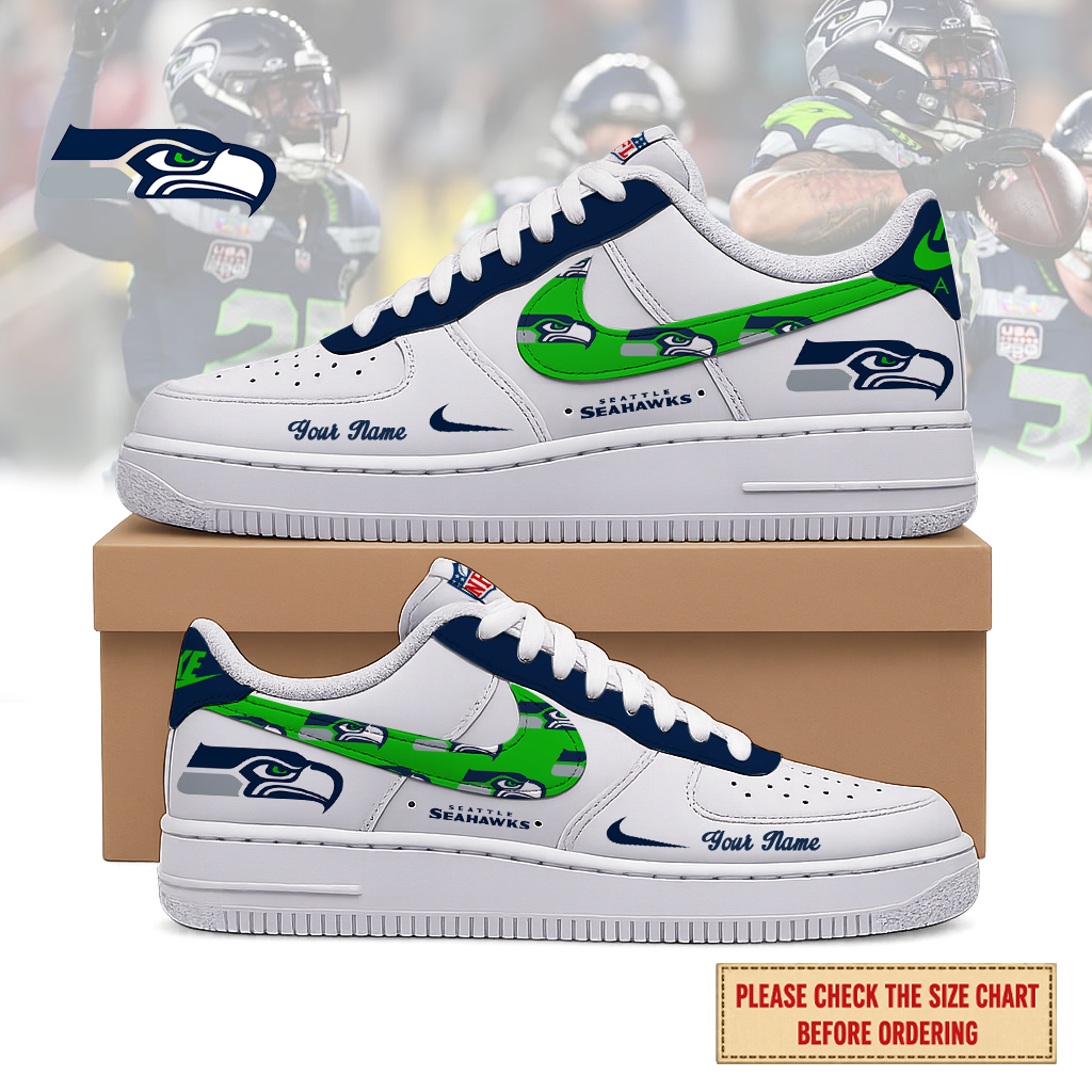 VIRAL EDITION - NEW CUSTOMIZED NFL06 SSH SEATTLE SEAHAWKS AF1 SHOES