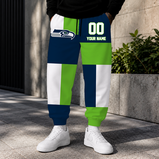 VIRAL EDITION - NEW CUSTOMIZED NFL06 SSH SEATTLE SEAHAWKS SWEATPANTS