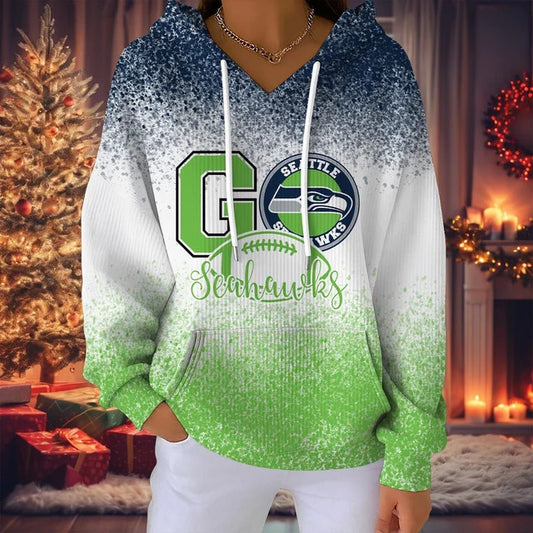 SPECIAL EDITION - NEW CUSTOMIZED NFL06 SSH SEATTLE SEAHAWKS RIBBED HOODIE & SWEATSHIRT