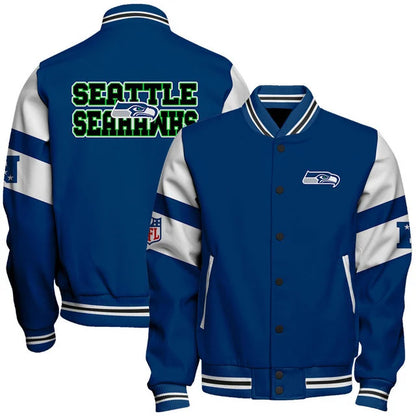 VIRAL EDITION - NEW CUSTOMIZED NFL06 SSH SEATTLE SEAHAWKS SATIN VARSITY & BASEBALL JACKET