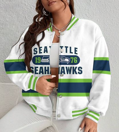 FINAL SALE - NEW CUSTOMIZED NFL06 SSH SEATTLE SEAHAWKS SATIN VARSITY & BASEBALL JACKET