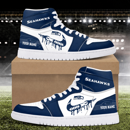 EXCLUSIVE EDITION - NEW CUSTOMIZED NFL06 SSH SEATTLE SEAHAWKS AIR JORDAN SNEAKERS