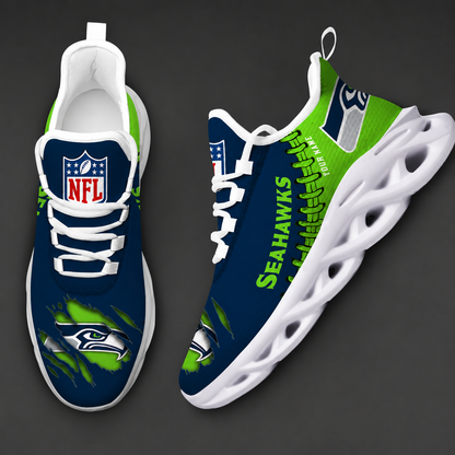 FINAL SALE - NEW CUSTOMIZED NFL06 SSH SEATTLE SEAHAWKS UNISEX MAX SOUL SHOES