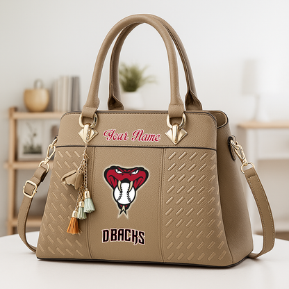 LIMITED EDITION - NEW CUSTOMIZED MLB07 ADS AZ DIAMONDBACKS ZIP HANDBAG MULTICOLOR