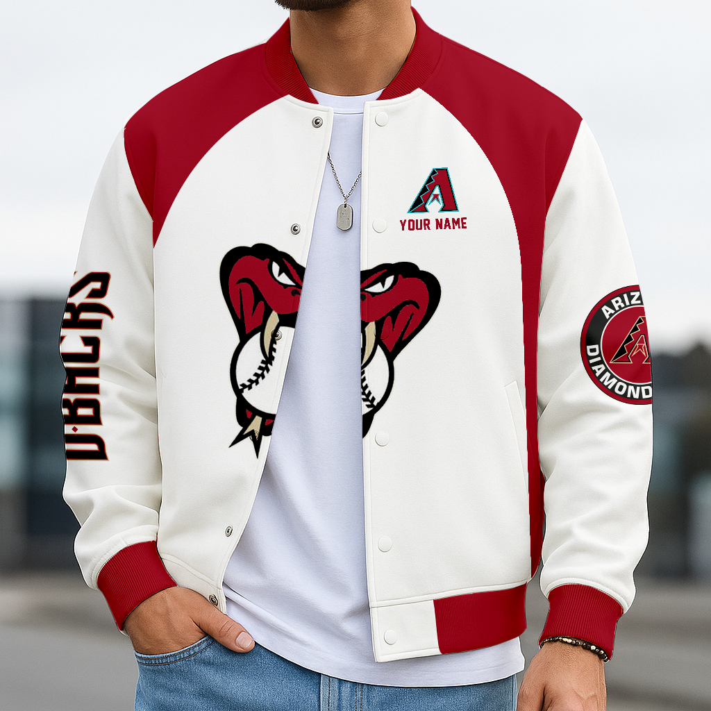 LIMITED EDITION - NEW CUSTOMIZED MLB07 ADS AZ DIAMONDBACKS BASEBALL JACKET, SATIN VARSITY JACKET