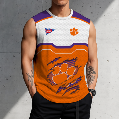 SPECIAL EDITION - NEW CUSTOMIZED NCAA FBS07 CST CLEMSON TIGERS MEN'S GYM SHIRT