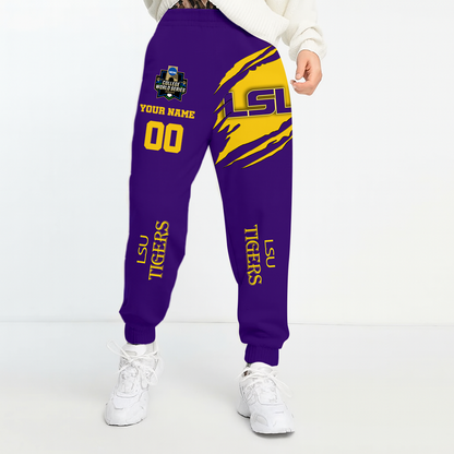 LIMITED DROP - NEW CUSTOMIZED COLLEGE WORLD SERIES NCAA07 LST LSU TIGERS UNISEX LONG PANTS