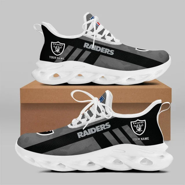 VIRAL EDITION - NEW CUSTOMIZED NFL07 LVR LAS VEGAS RAIDERS UNISEX MAX SOUL SHOES