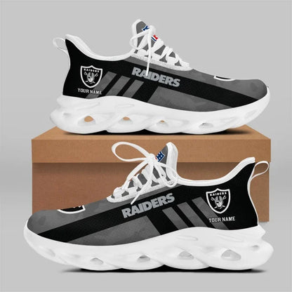 VIRAL EDITION - NEW CUSTOMIZED NFL07 LVR LAS VEGAS RAIDERS UNISEX MAX SOUL SHOES