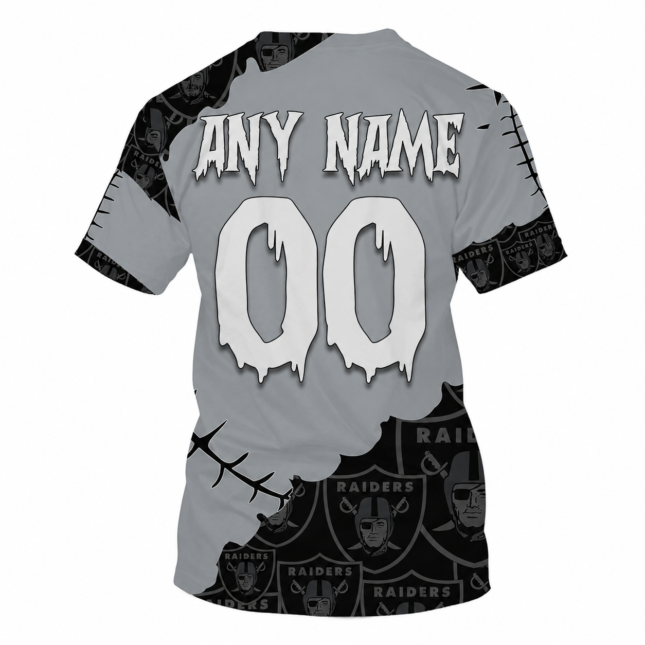 SPECIAL EDITION - NEW CUSTOMIZED NFL07 LVR LAS VEGAS RAIDERS HALLOWEEN SKULL APPAREL FOR FANS