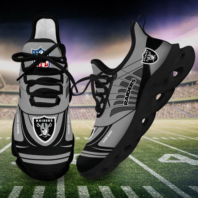 SPECIAL EDITION - NEW CUSTOMIZED NFL07 LVR LAS VEGAS RAIDERS UNISEX MAX SOUL SHOES