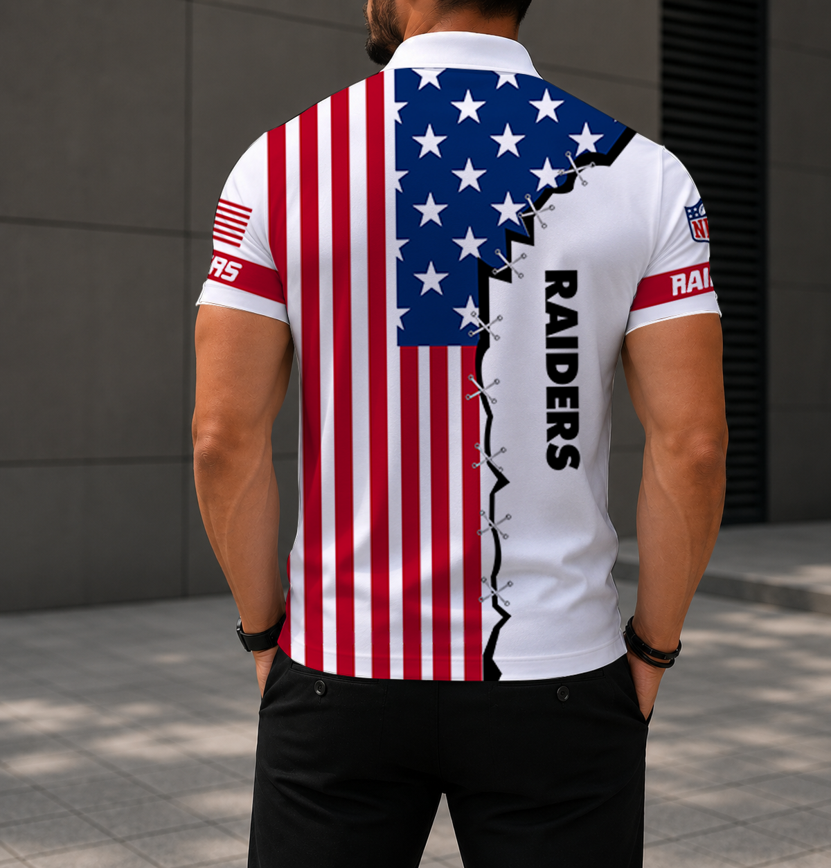 LIMITED EDITION - NEW CUSTOMIZED NFL07 LVR LAS VEGAS RAIDERS POLO SHIRT, ZIP POLO SHIRT & T-SHIRTS