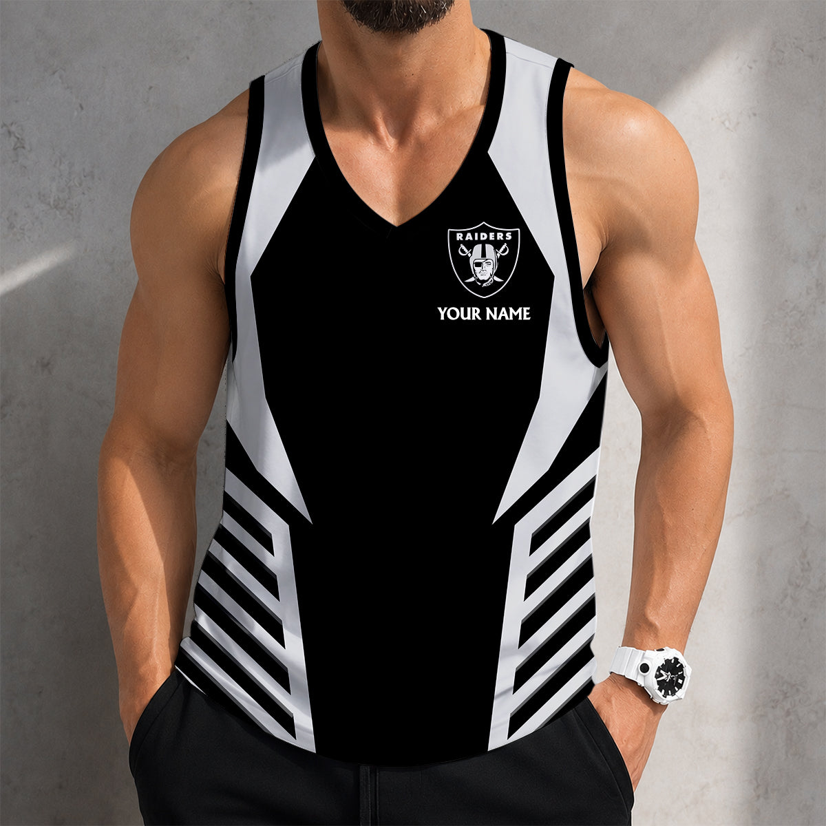 LIMITED EDITION - NEW CUSTOMIZED NFL07 LVR LAS VEGAS RAIDERS TANK TOP