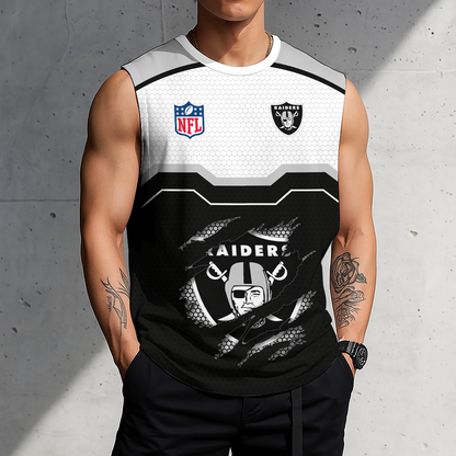 FINAL SALE - NEW CUSTOMIZED NFL07 LVR LAS VEGAS RAIDERS MEN'S GYM SHIRT