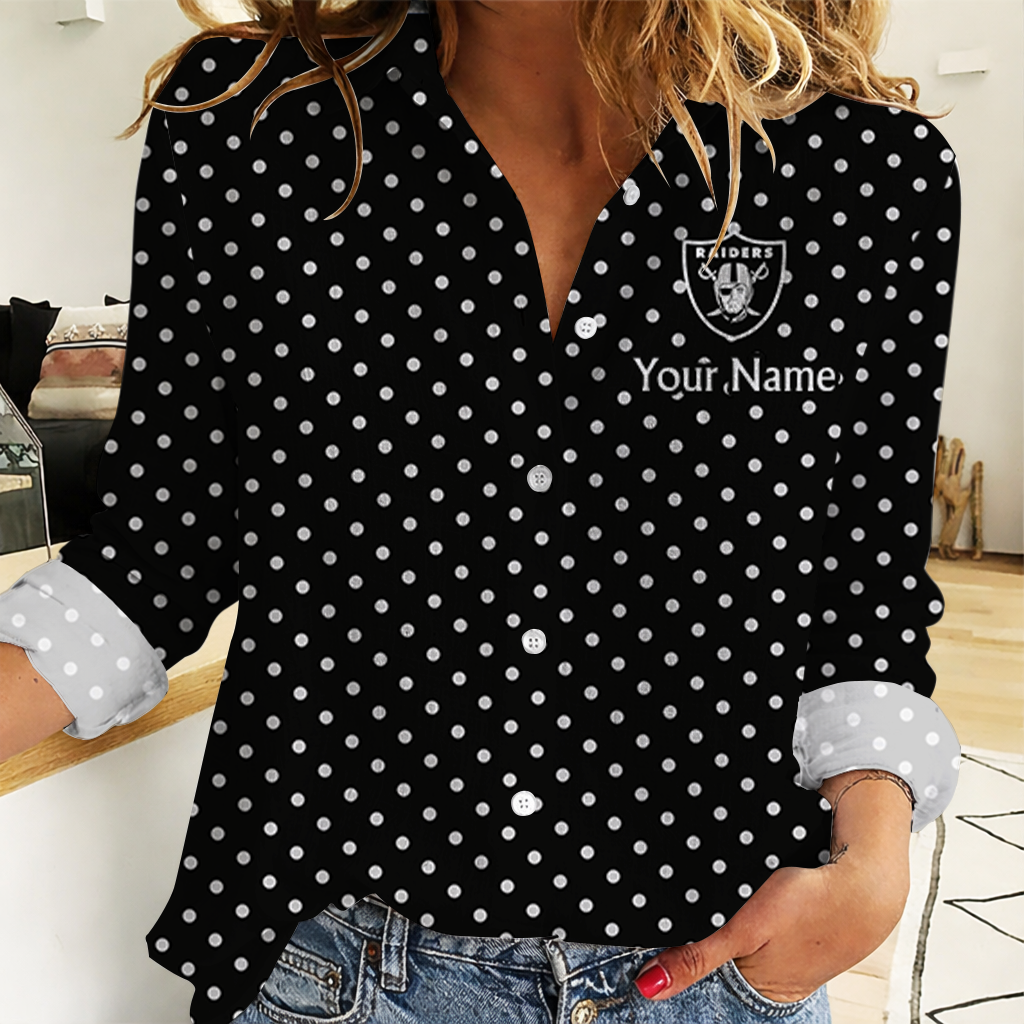 SPECIAL EDITION - NEW CUSTOMIZED NFL07 LVR LAS VEGAS RAIDERS WOMEN CASUAL SHIRT