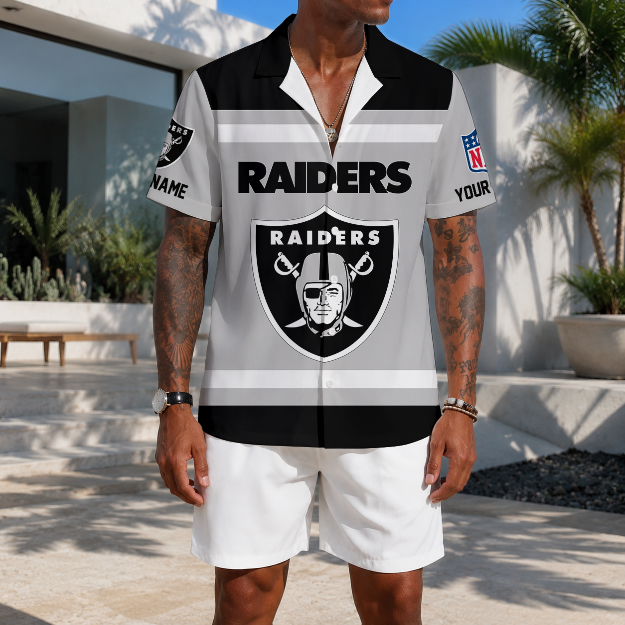 FLASH SALE - NEW CUSTOMIZED NFL07 LVR LAS VEGAS RAIDERS UNISEX HAWAIIAN SHIRT
