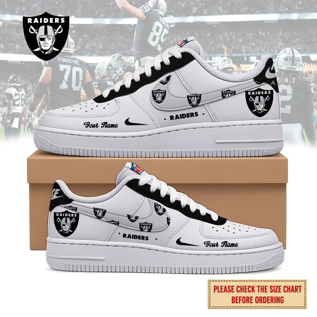 VIRAL EDITION - NEW CUSTOMIZED NFL07 LVR LAS VEGAS RAIDERS AF1 SHOES