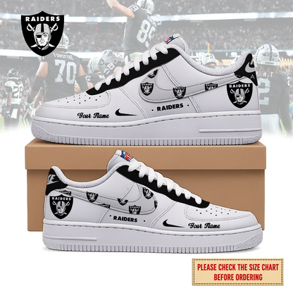 VIRAL EDITION - NEW CUSTOMIZED NFL07 LVR LAS VEGAS RAIDERS AF1 SHOES