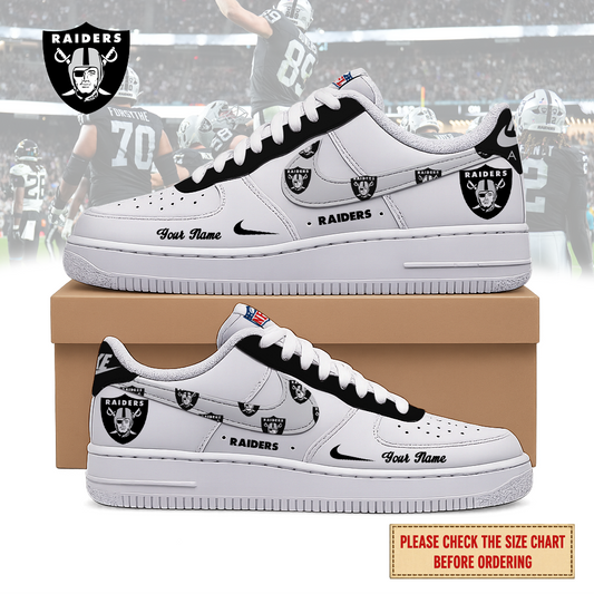 VIRAL EDITION - NEW CUSTOMIZED NFL07 LVR LAS VEGAS RAIDERS AF1 SHOES