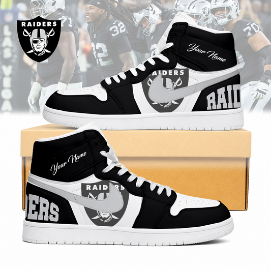LIMITED EDITION - NEW CUSTOMIZED NFL07 LVR LAS VEGAS RAIDERS AIR JORDAN SNEAKERS