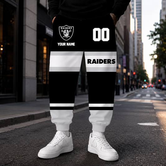 EXCLUSIVE EDITION - NEW CUSTOMIZED NFL07 LVR LAS VEGAS RAIDERS SWEATPANTS