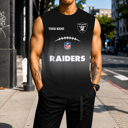 VIRAL EDITION - NEW CUSTOMIZED NFL07 LVR LAS VEGAS RAIDERS MEN'S GYM SHIRT