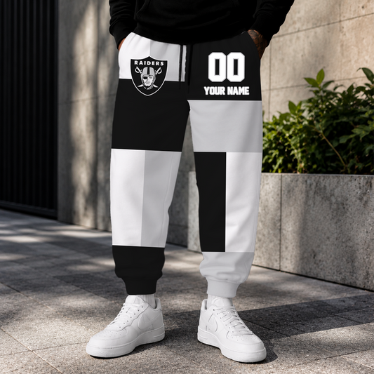 VIRAL EDITION - NEW CUSTOMIZED NFL07 LVR LAS VEGAS RAIDERS SWEATPANTS