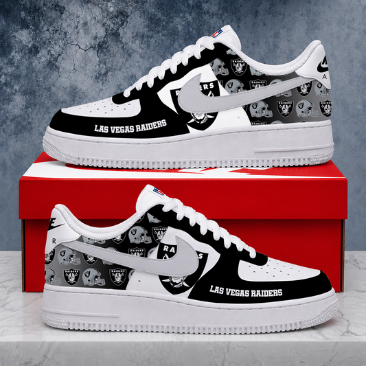 FINAL SALE - NEW CUSTOMIZED NFL07 LVR LAS VEGAS RAIDERS AF1 SHOES
