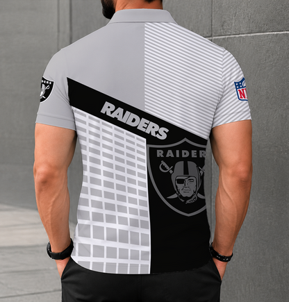 FINAL SALE - NEW CUSTOMIZED NFL07 LVR LAS VEGAS RAIDERS POLO SHIRT