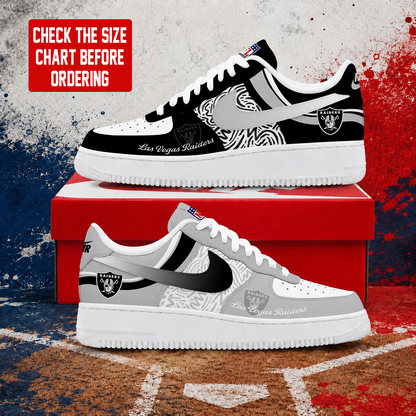 FLASH SALE - NEW CUSTOMIZED NFL07 LVR LAS VEGAS RAIDERS AF1 SHOES