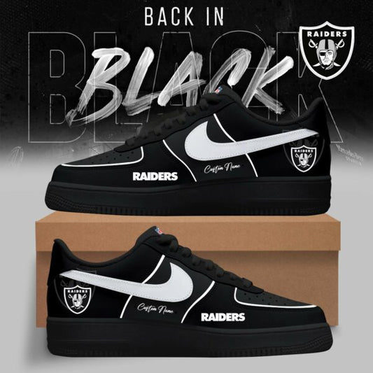 FINAL SALE - NEW CUSTOMIZED NFL07 LVR LAS VEGAS RAIDERS AF1 SNEAKERS