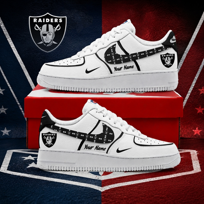 FINAL SALE - NEW CUSTOMIZED NFL07 LVR LAS VEGAS RAIDERS AF1 SHOES