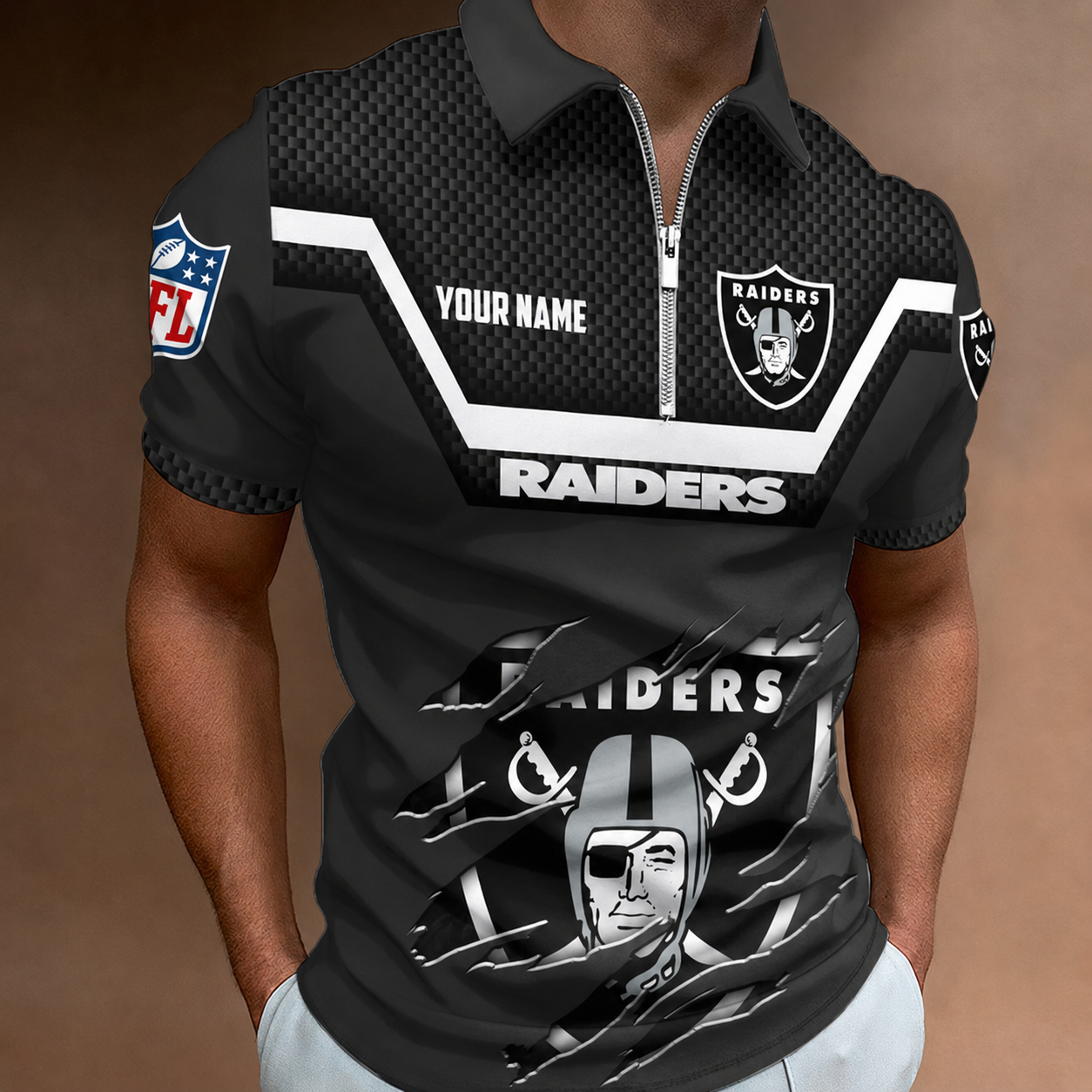 LIMITED EDITION - NEW CUSTOMIZED NFL07 LVR LAS VEGAS RAIDERS T-SHIRT, POLO SHIRT, ZIP POLO SHIRT, SWEATSHIRT, HOODIE & ZIP HOODIE