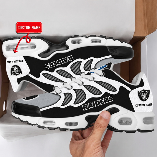HOT DEAL - NEW CUSTOMIZED NFL07 LVR LAS VEGAS RAIDERS AIR MAX PLUS SNEAKERS