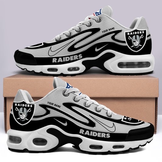 FINAL SALE - NEW CUSTOMIZED NFL07 LVR LAS VEGAS RAIDERS AIR MAX PLUS SNEAKERS
