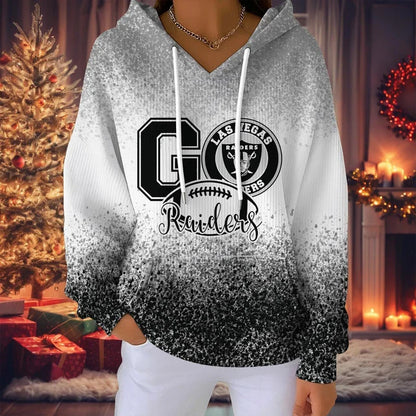 SPECIAL EDITION - NEW CUSTOMIZED NFL07 LVR LAS VEGAS RAIDERS RIBBED HOODIE & SWEATSHIRT