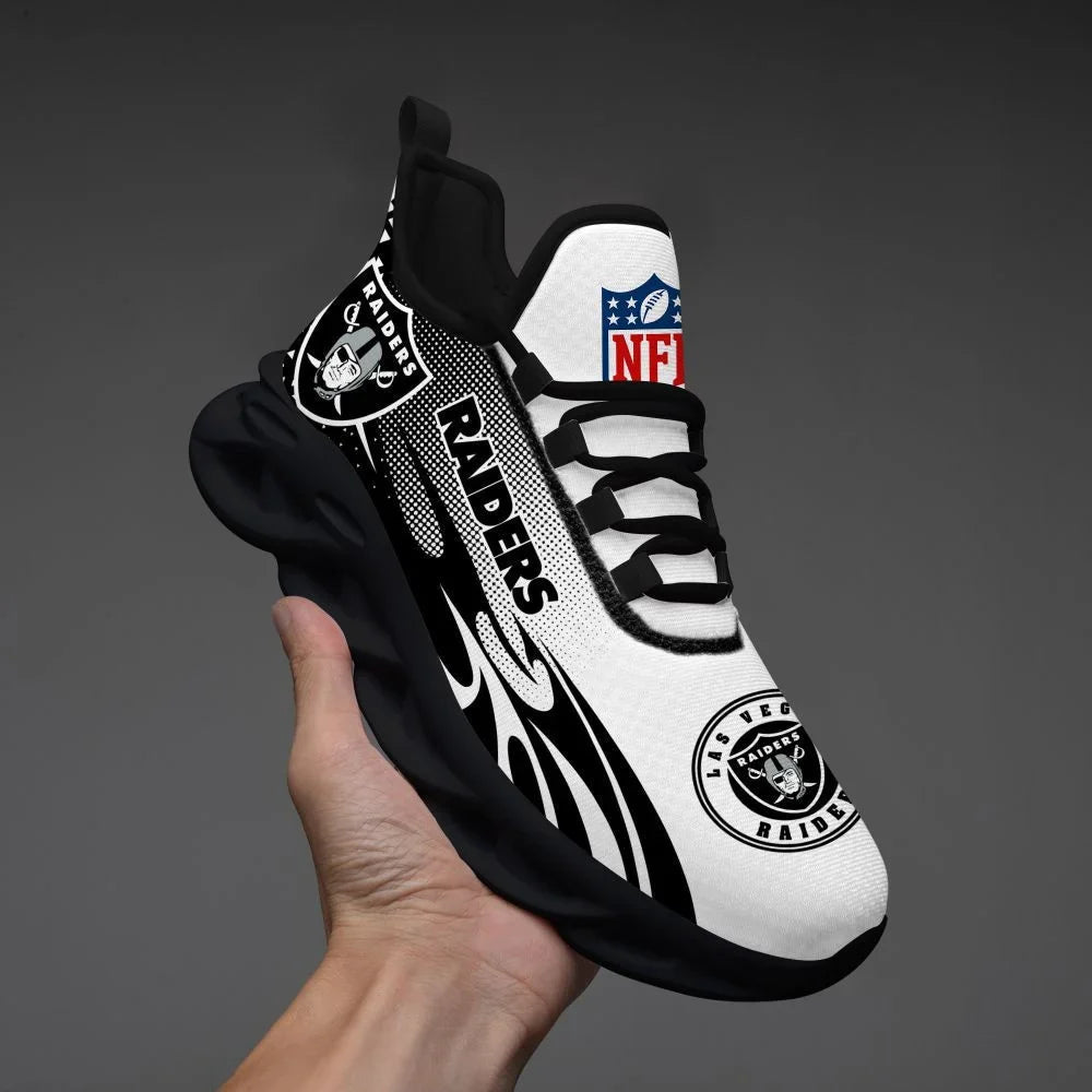 VIRAL EDITION - NEW CUSTOMIZED NFL07 LVR LAS VEGAS RAIDERS UNISEX MAX SOUL SHOES