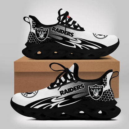 VIRAL EDITION - NEW CUSTOMIZED NFL07 LVR LAS VEGAS RAIDERS UNISEX MAX SOUL SHOES