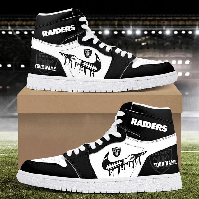 EXCLUSIVE EDITION - NEW CUSTOMIZED NFL07 LVR LAS VEGAS RAIDERS AIR JORDAN SNEAKERS