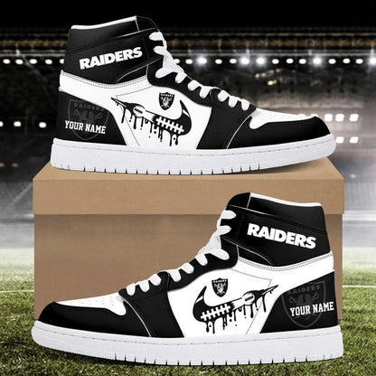 EXCLUSIVE EDITION - NEW CUSTOMIZED NFL07 LVR LAS VEGAS RAIDERS AIR JORDAN SNEAKERS