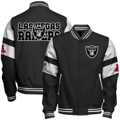 VIRAL EDITION - NEW CUSTOMIZED NFL07 LVR LAS VEGAS RAIDERS SATIN VARSITY & BASEBALL JACKET