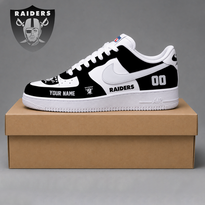 ELITE EDITION - NEW CUSTOMIZED NFL07 LVR LAS VEGAS RAIDERS AF1 SHOES