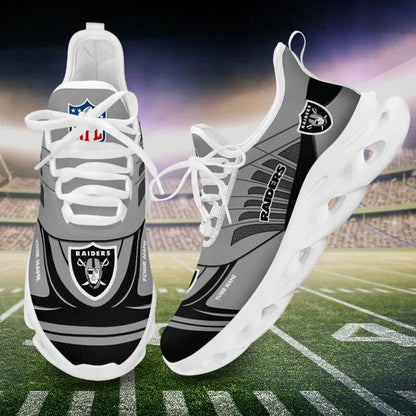 SPECIAL EDITION - NEW CUSTOMIZED NFL07 LVR LAS VEGAS RAIDERS UNISEX MAX SOUL SHOES
