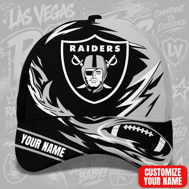 SPECIAL EDITION - NEW CUSTOMIZED NFL07 LVR LAS VEGAS RAIDERS CLASSIC CAP